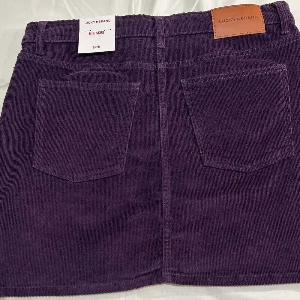 Lucky Brand Skirt Size 6 Maroon Corduroy Mini Skirt With Pockets NWT - Picture 3 of 6